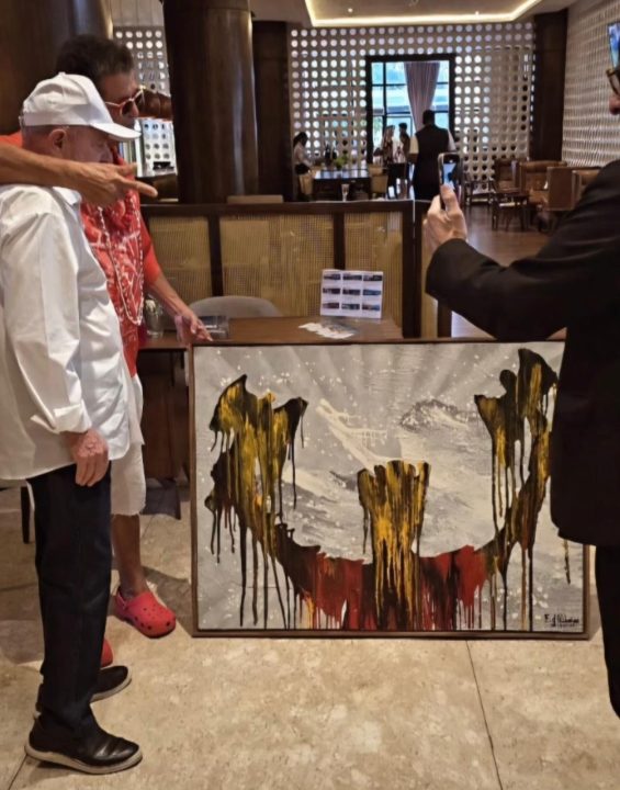 Presidente Lula recebe obra de artista baiano Ed Ribeiro em Salvador